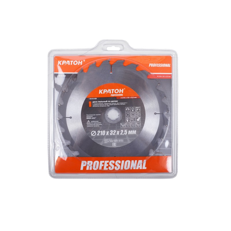 Диск пильный по дереву 210/32/30х1,5мм 24Т КРАТОН Professional 10603029