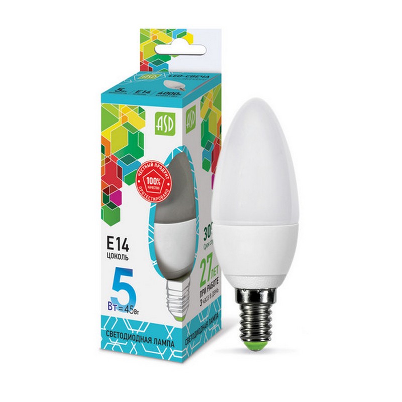 Лампа LED свеча 14вт E14 4000К 1330лм IN HOME LED-СВЕЧА-VC