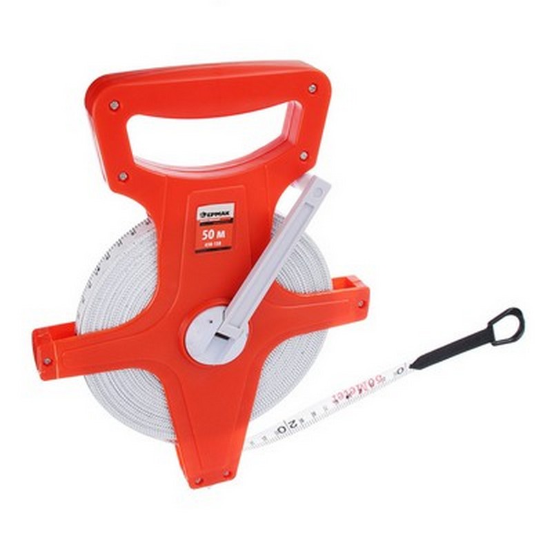 Рулетка мерная 50м фиберглас.лента открыт.корпус ЕРМАК 658-158