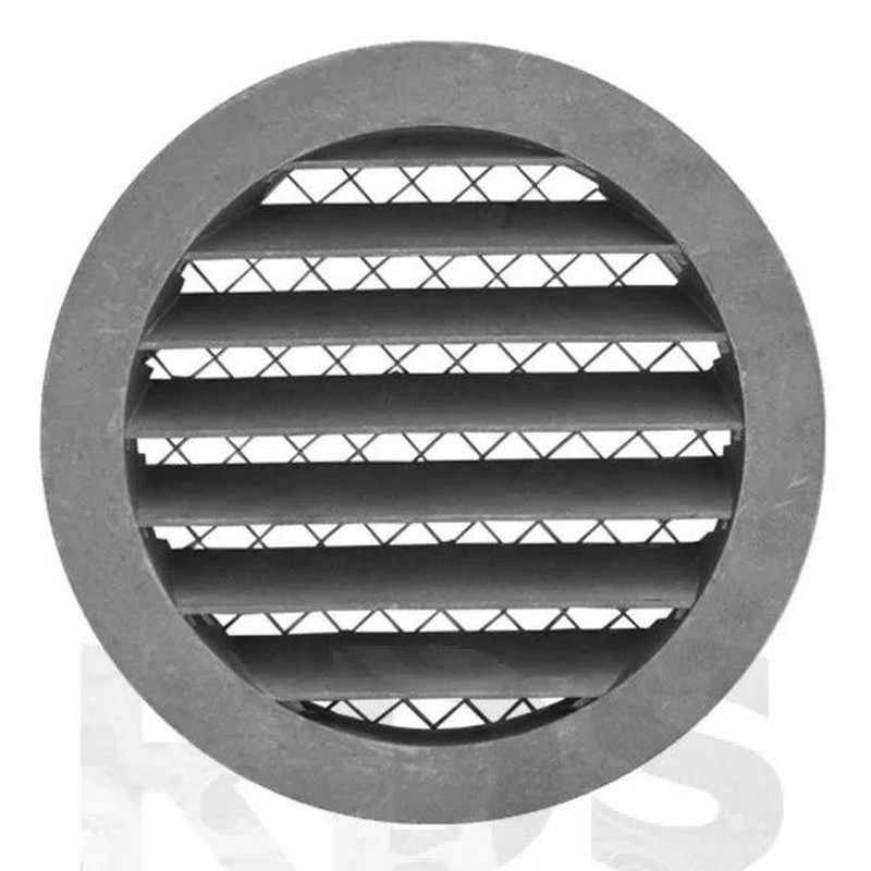 Решетка вентиляционная круглая с сеткой d150 с фланцем d125 ,алюм,12,5РКМ