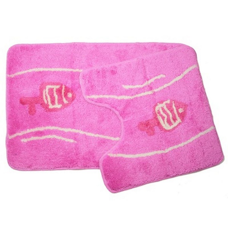 VETTA Набор ковриков 2 шт в ванну и туалет акрил 50*80 см+ 50*50 см ,Рыбы 