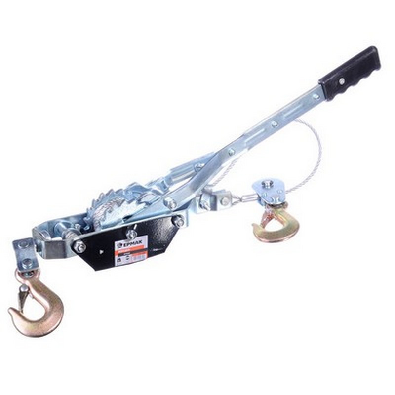 Лебедка ручная рычажная 2т, трос-2,5м ЕРМАК 737-058