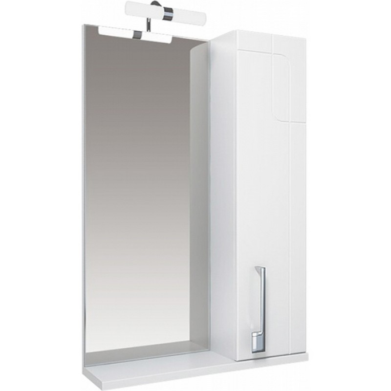 ДИАНА-55 Зеркало, Белое с подсветкой, шкаф справа