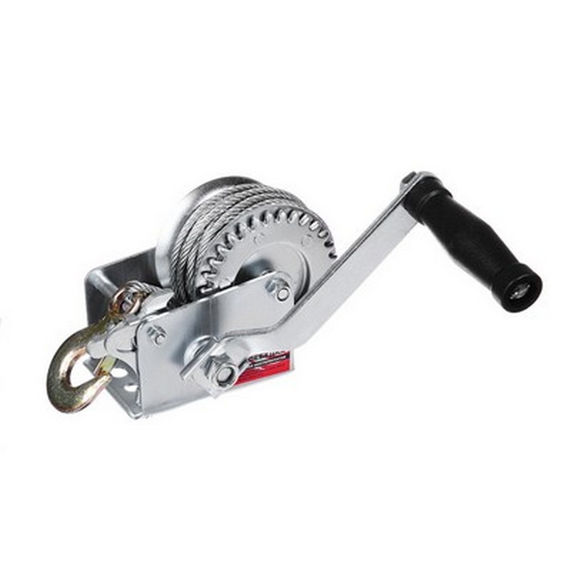 Лебедка ручная шестеренчатая (метал.трос) 450кг, 10м ЕРМАК 737-015