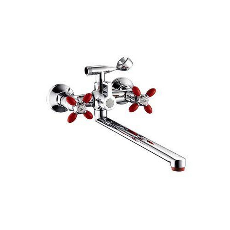 P2771-5 Смеситель универсальный с плоским изливом и поворотным переключателем для душа