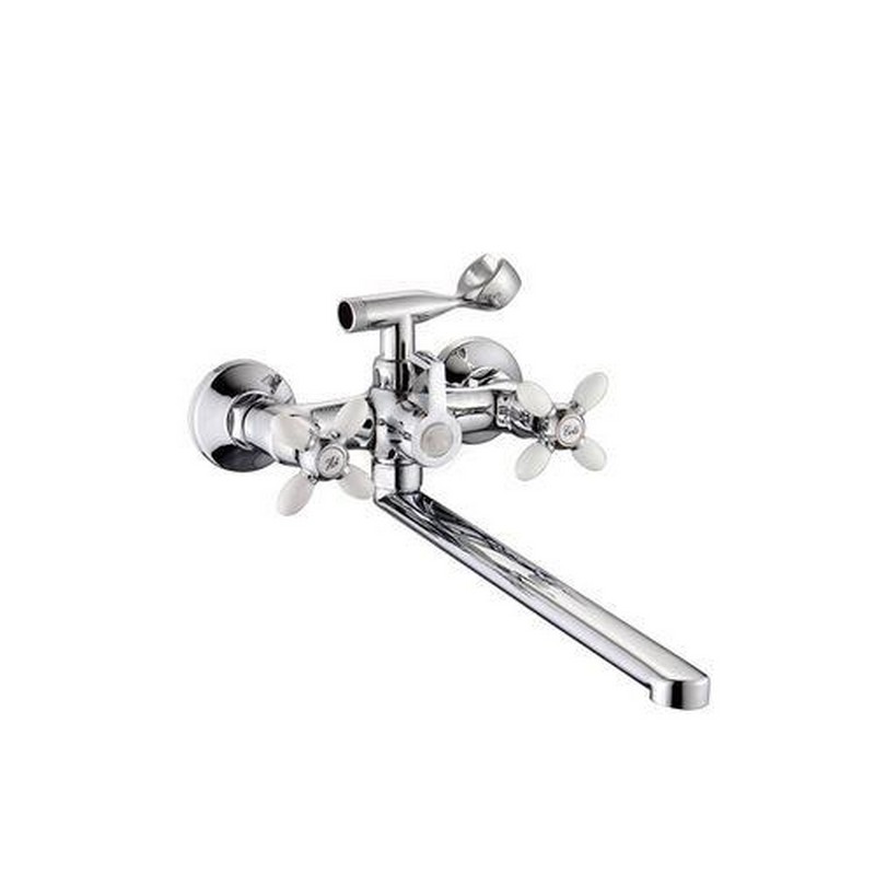 P2771-7 Смеситель универсальный с прямым изливом и поворотным переключателем для душа