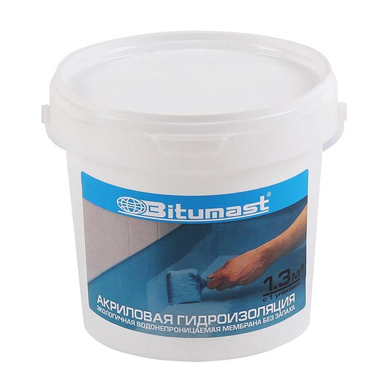 Гидроизоляция акриловая 1,3кг (Bitumast)