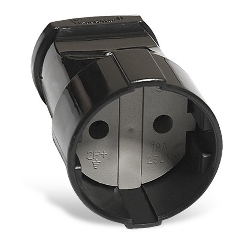 Розетка штепсель б/заз. черн. 10А UNIVersal А0115