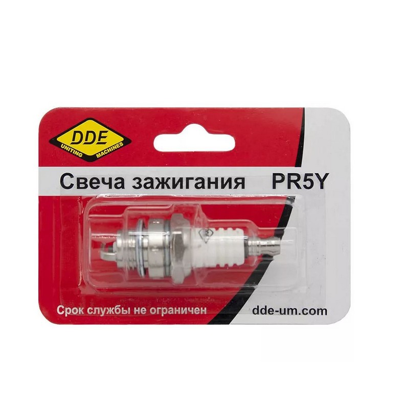 Свеча зажигания DDE PR5Y (Champion RCJ6Y, Bosch WSR5F, NGK BPMR8A) бензопилы, триммеры, мотобуры до