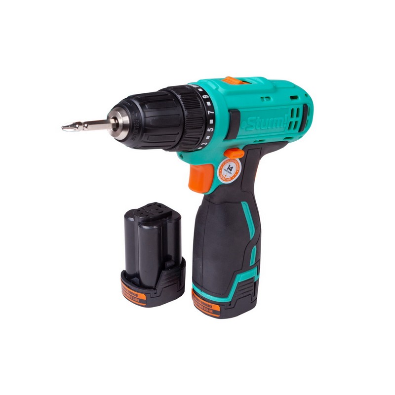 Дрель-шуруповерт акк. STURM CD3314LP, 14,4в 2х2Ач Li-Ion 15Нм 2-скор. БЫСТР.ЗАРЯД, ПОДСВ. кейс