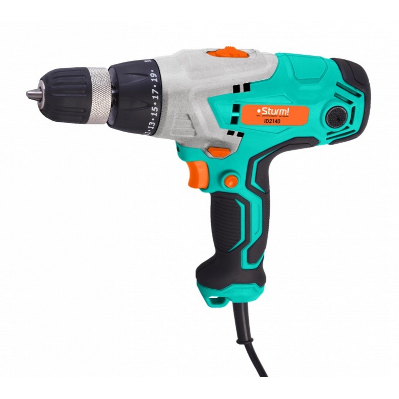 Дрель-шуруповерт сетевой STURM ID2140, 400вт 0-800об/мин БЗП10мм