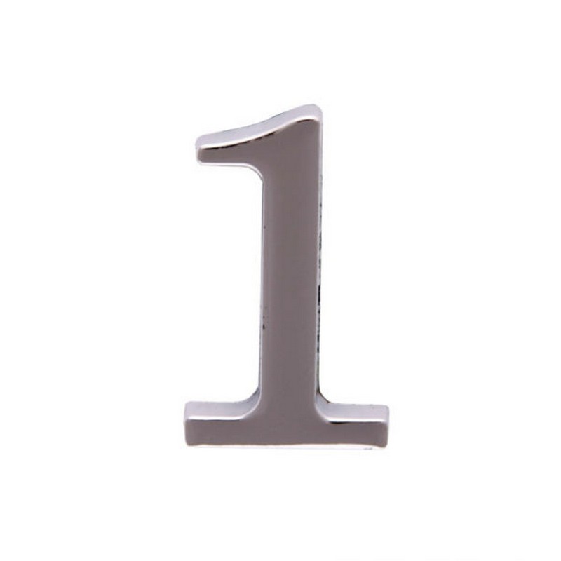 Цифра дверная металл "1" (хром) клеевая основа