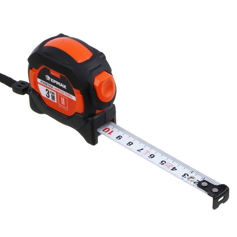 Рулетка 3мx16мм автостоп TPR ABS(XM) ЕРМАК 658-170