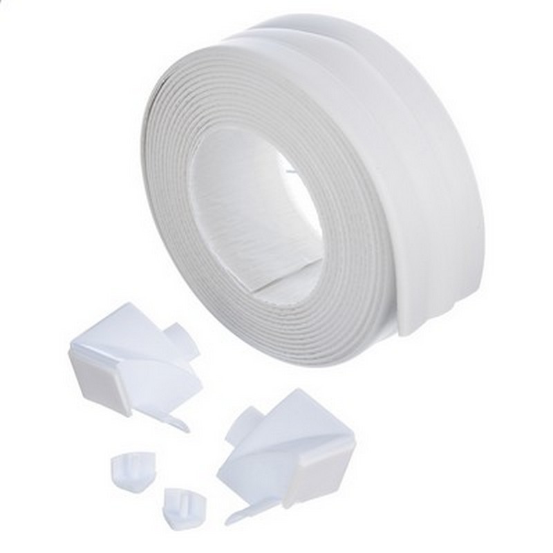 Лента бордюрная самокл. 38мм 3,35м фигурная белая полиэтилен +2уголка и заглушки