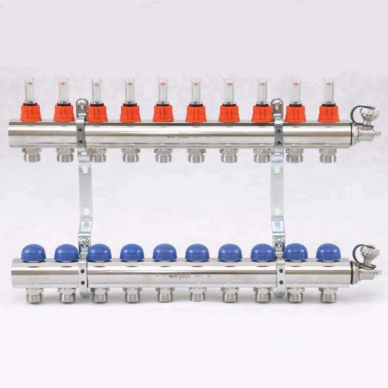 Колл.группа 1"*3/4",10 вых.с расходомерами и термостатическими вентилями.н/ж