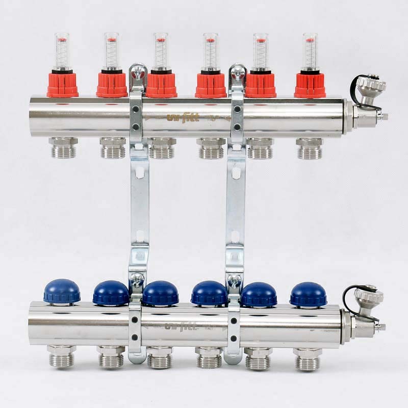 Колл.группа 1"*3/4",6 вых.с расходомерами и термостатическими вентилями.н/ж