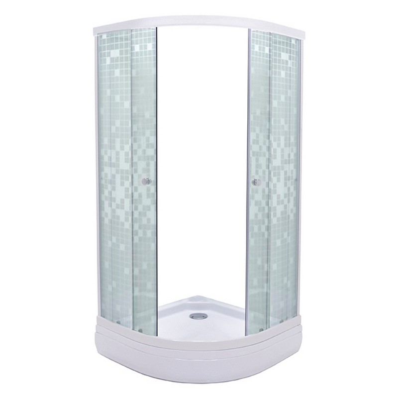 Душевой уголок 90*90 полукруглый "СтандартА1" МОЗАЙКА,АКВА