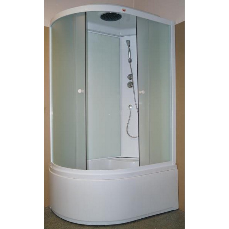 Душевая кабина 120*80*220 см,высокий поддон,белая,мат.ст,правая 