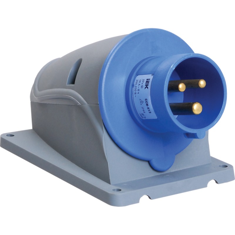 Вилка силовая стационарная 16А 2Р+Е 220в IP44 (513)
