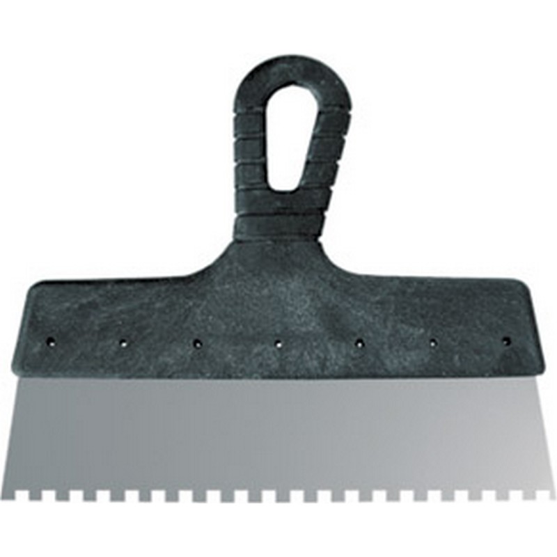 Шпатель фасадный нержавеющий зубчатый 200 мм / 6мм