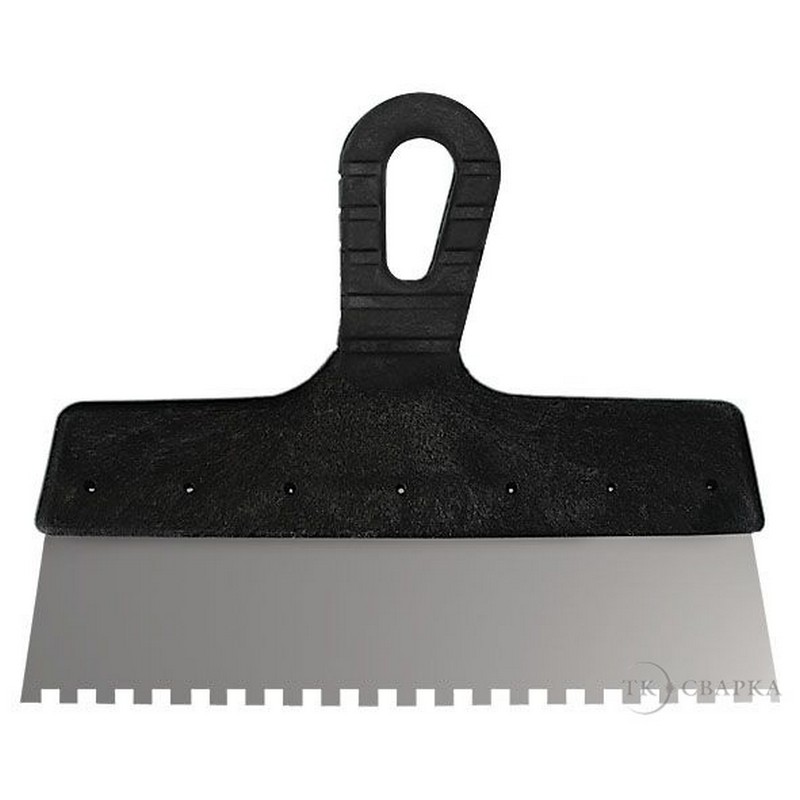 Шпатель фасадный нержавеющий зубчатый 250 мм / 10мм 