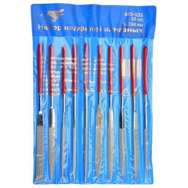 Набор надфилей алмазных (6шт) 180мм, 645-035