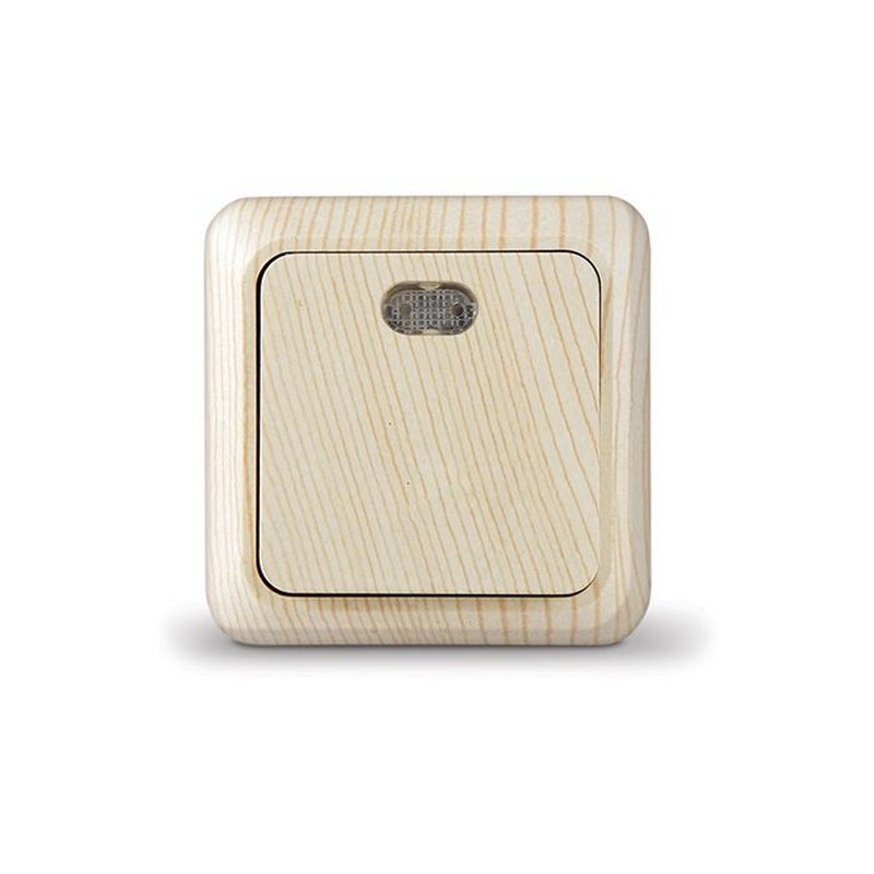 Выключатель о/у 1-кл. с инд. Сосна 10А IP20 UNIVersal Олимп 5560827