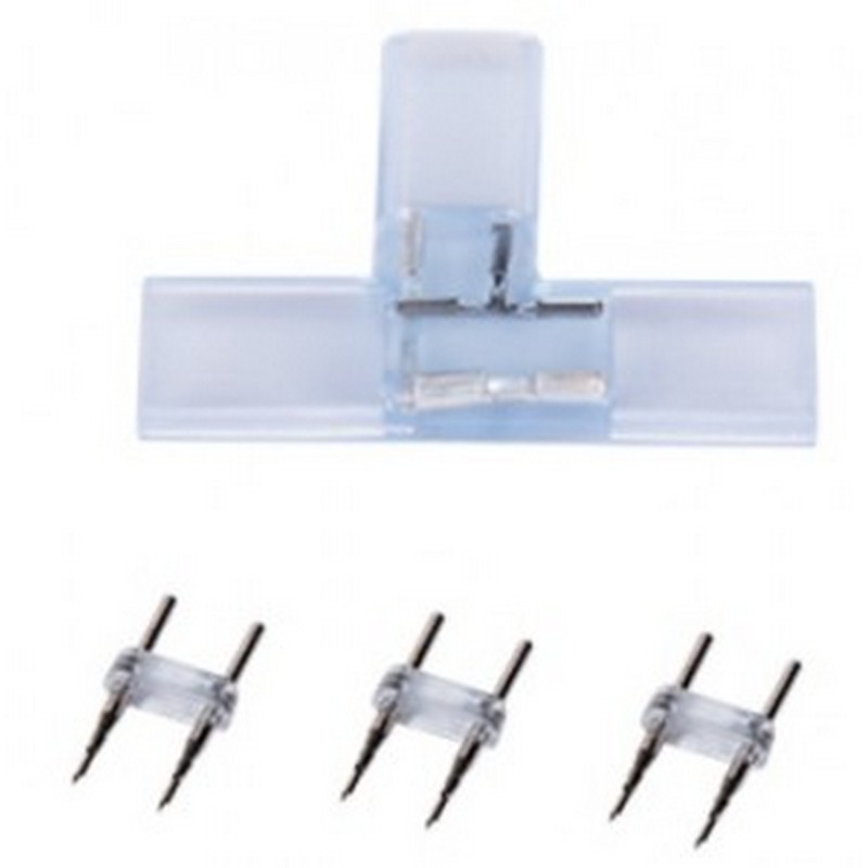 Комплект соед. для св/д лент 220в 14х7мм, T-плата +3 зажима 2-конт. IP68 Ecola SCTN14ESB