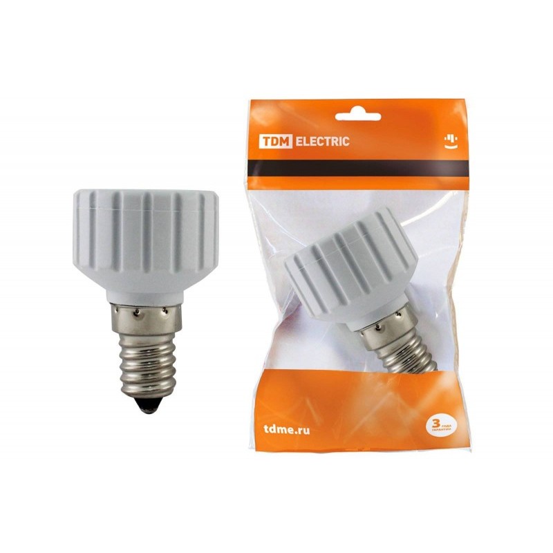 Патрон-переходник Е14-GU10 белый TDM 0335-1005