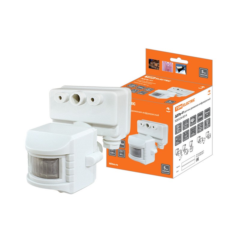 Детектор движения инфракр.  для прожектора, 1100вт 120гр 12м IP44 ДДПр-01 TDM SQ0324-0014
