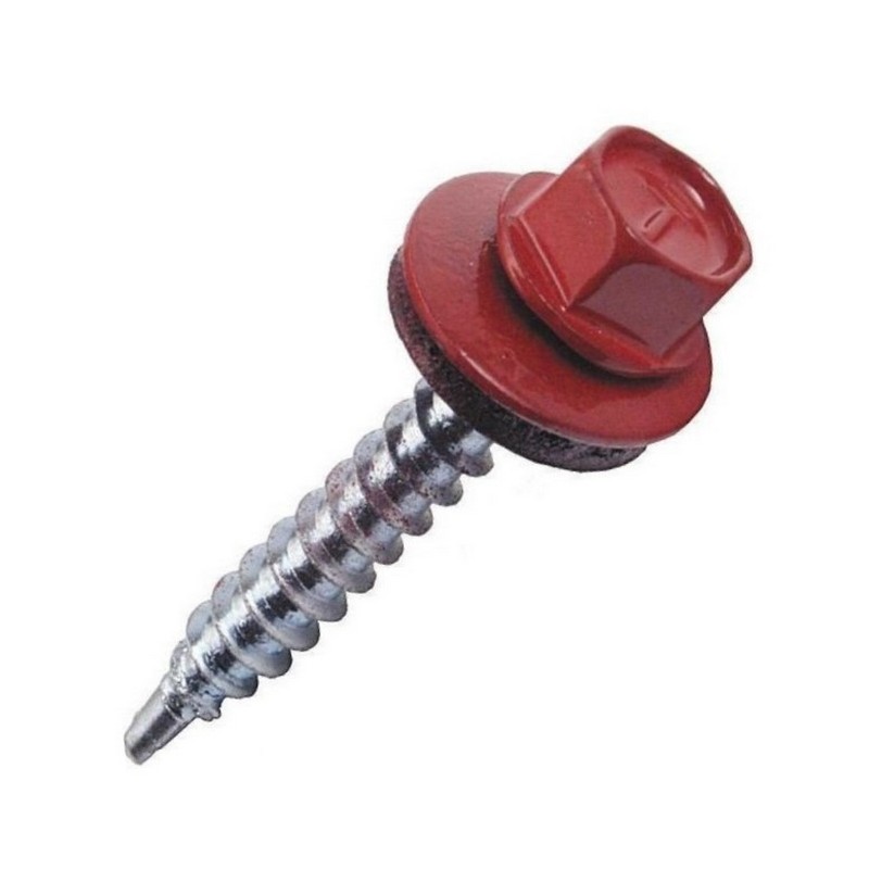 Саморезы кровельные с буром 4,8х70 красно-коричневые RAL3011