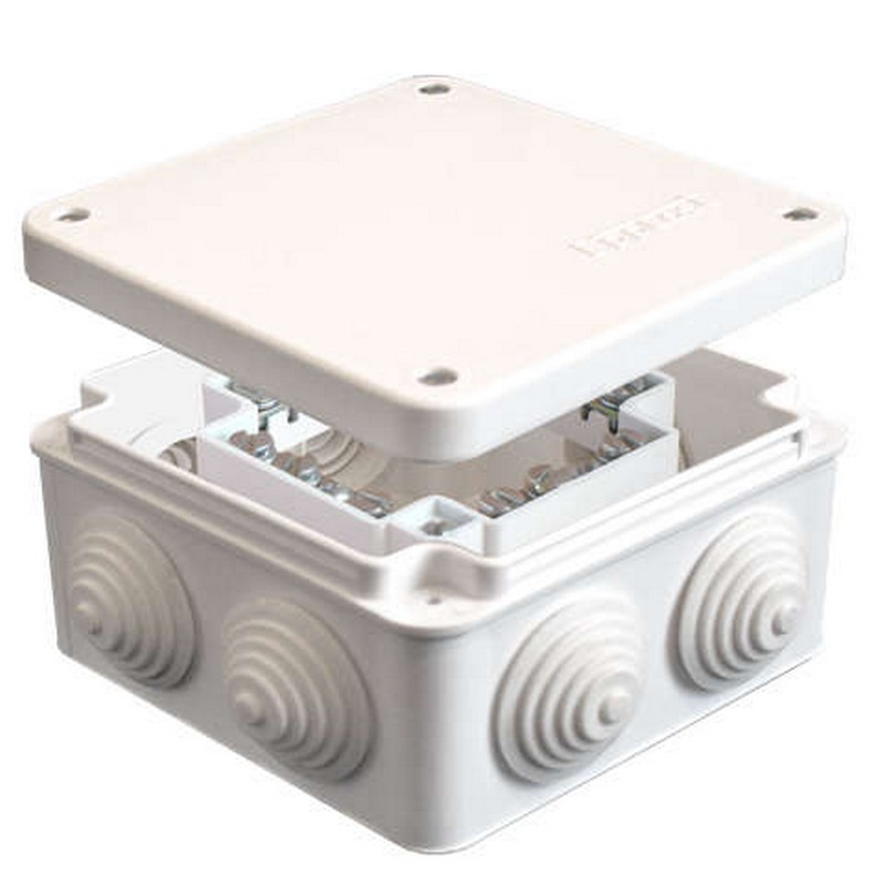 Коробка о/у 105х105х56 квадр. (4 каб.ввод.) IP54 бел. ЭПП 100011