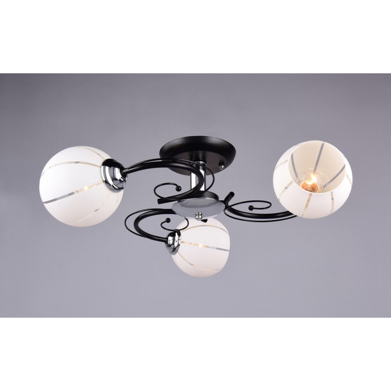 Светильник РС20083 BK+CR/3C (металл,стекло,Е27)