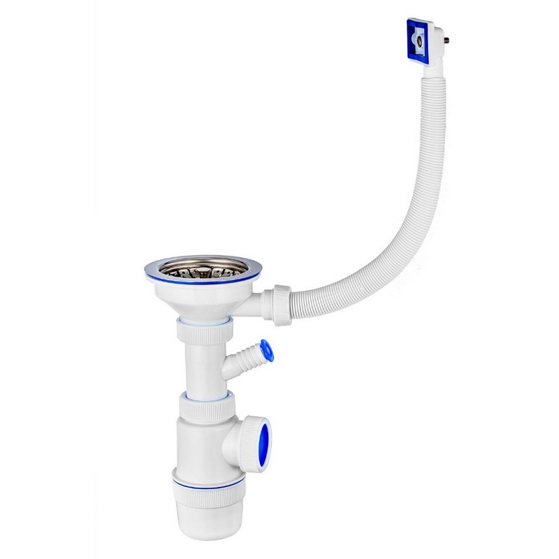 Сифон ЭЛИТ с нерж. чаш.d112mm ,отводом д/ст.маш.,с прямоуг. перел. 30986176