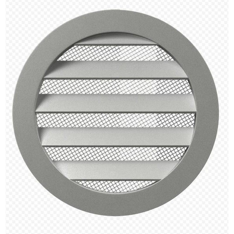 Решетка вентиляционная круглая с сеткой d185с фланцем d160 ,алюм,16РКМ