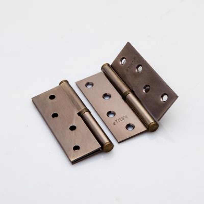 Петля латунная правая 100х70х3мм, бронза античная