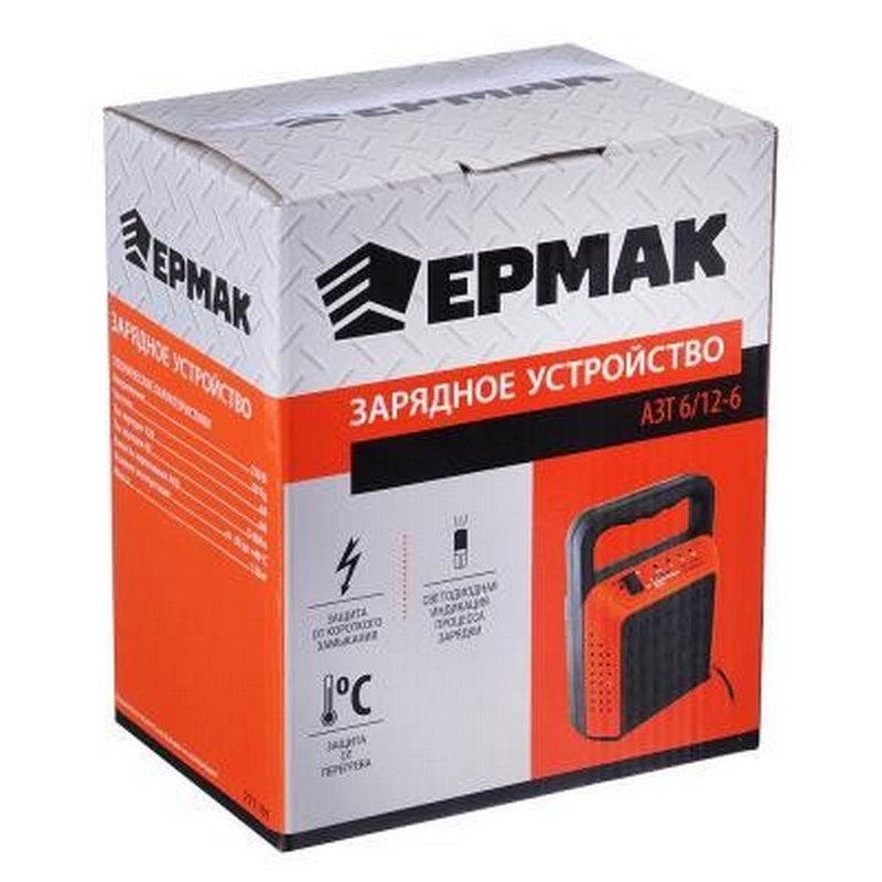 Зарядное устройство автомобильное ЕРМАК АЗТ 6/12-6, 6/12в 6А трансформаторное автомат. 771-191