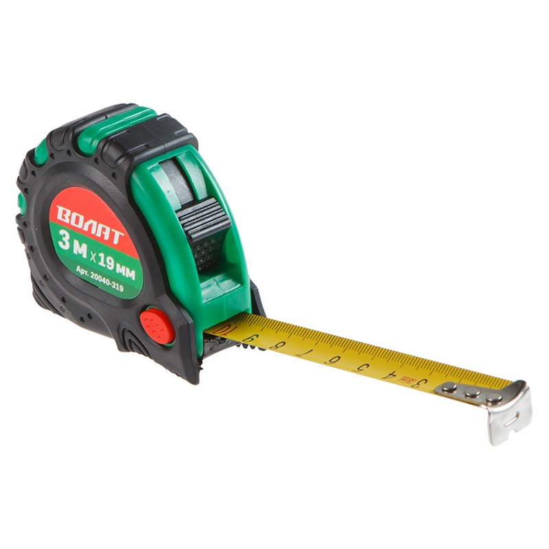 Рулетка 3м 19мм обрезин.корпус ВОЛАТ 20040-319