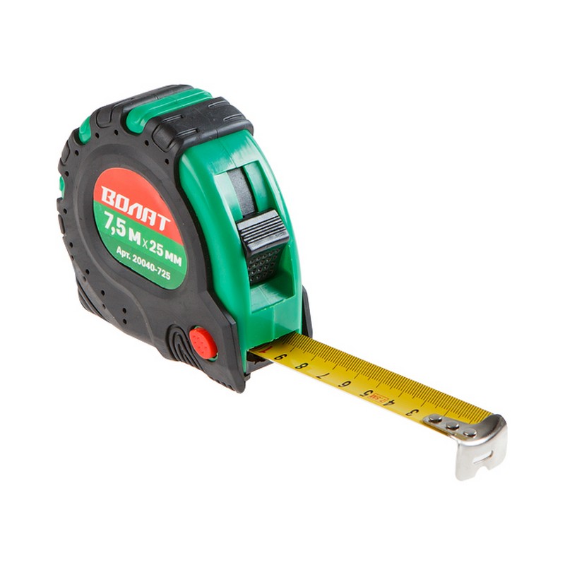 Рулетка 7,5м 25мм обрезин.корпус ВОЛАТ 20040-725