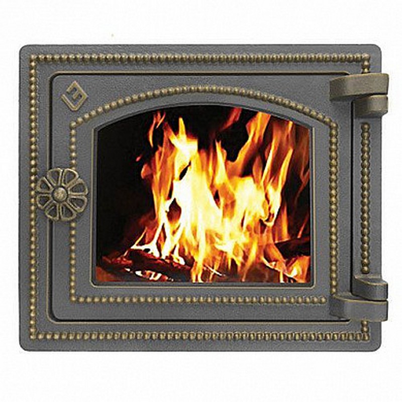 Дверь топочная ВЕЗУВИЙ ДТ-3С стекло, 250х210мм,бронза