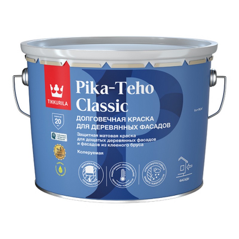 Краска фасадная по дереву TIKKURILA PIKA-TEHO CLASSIC основа А 9,0л