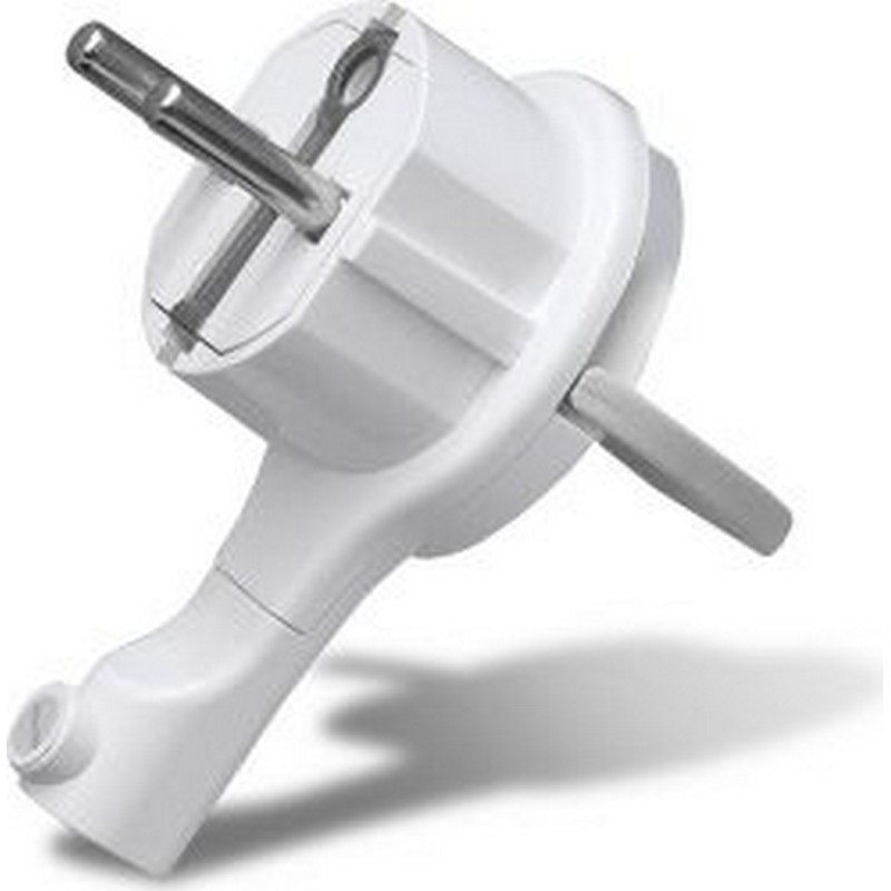 Вилка угловая тонкая с заз. белая 16А UNIVersal 5566874