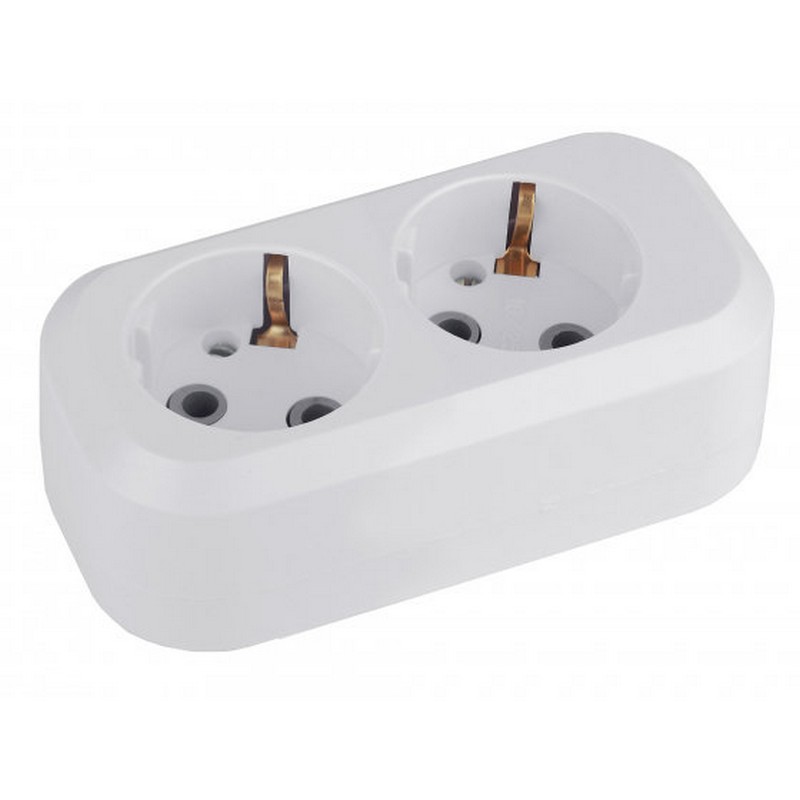 Колодка 2-мест. с заз. белая ЭРА KX-2e