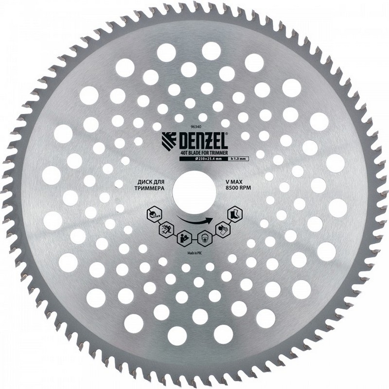 Диск для триммера 40-зуб. 230/25,4х1,3мм DENZEL 96340