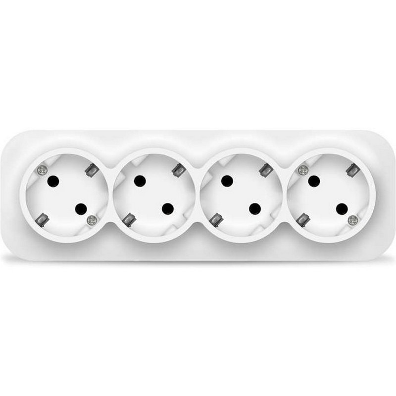 Розетка о/у 4-мест. с заз. белая 16А IP20 IONICH 1447