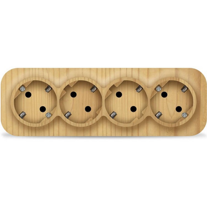 Розетка о/у 4-мест. с заз. Сосна 16А IP20 IONICH 1457