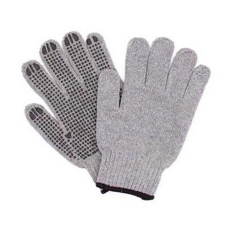 Перчатки п/ш с ПВХ серые