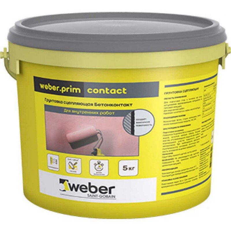 Грунтовка weber prim kontakt 5кг сцепляющая