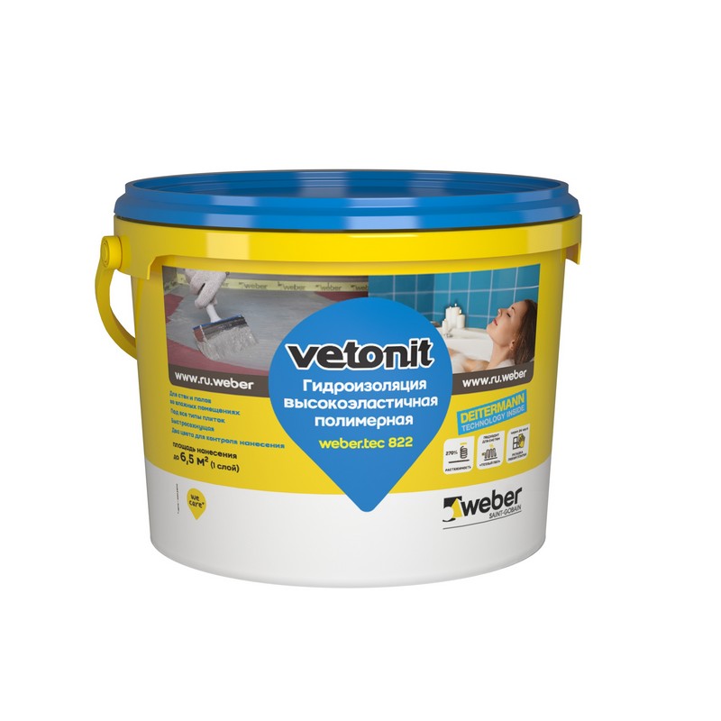 Гидроизоляция Вебер ветонит тек.822 св.серый 4кг