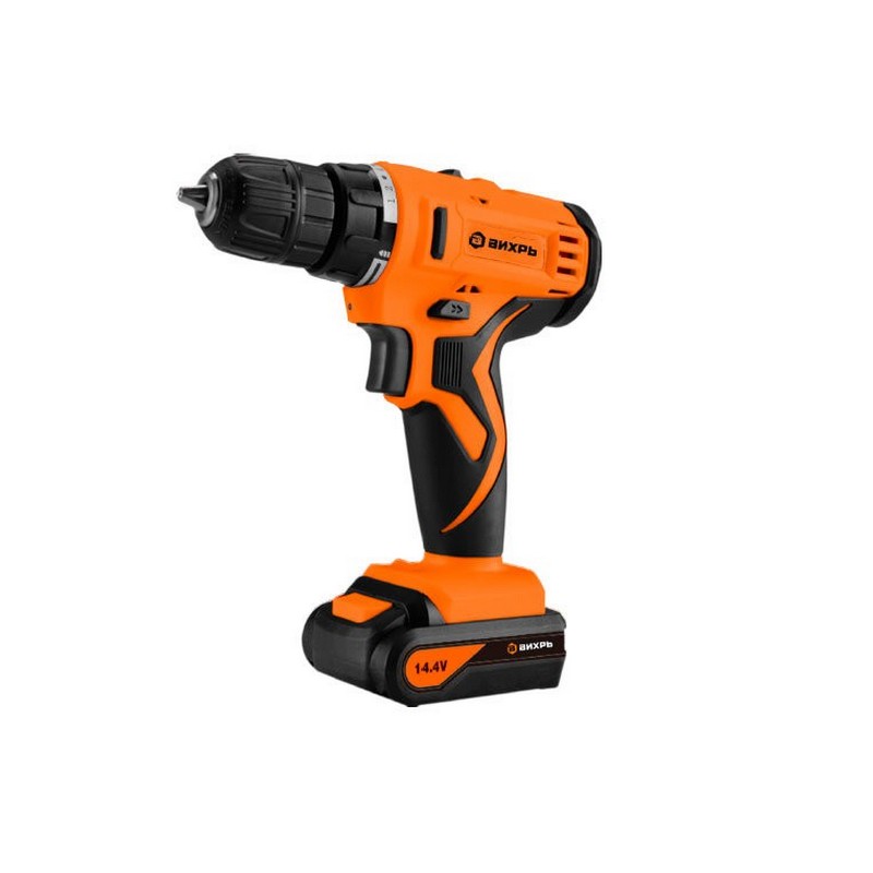 Дрель-шуруповерт акк. ВИХРЬ ДА-14,4Л-2, 14,4в 1х2,0Ач Li-Ion 26Нм 2-скор. БЗП10мм 2кг коробка
